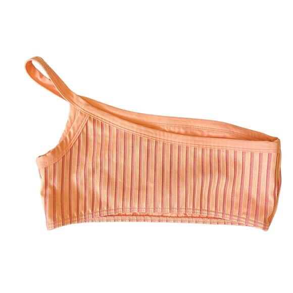 L*Space Two-Tone Rib Axel Swim Top Orange Size Large - Picture 2 of 6